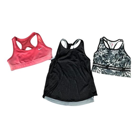 Kids Work Out Sports Bras and Tank Size Small 6/6X Nike, Justice All In Motion - Picture 1 of 10